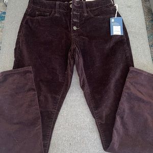 Burgundy high rise skinny jeans